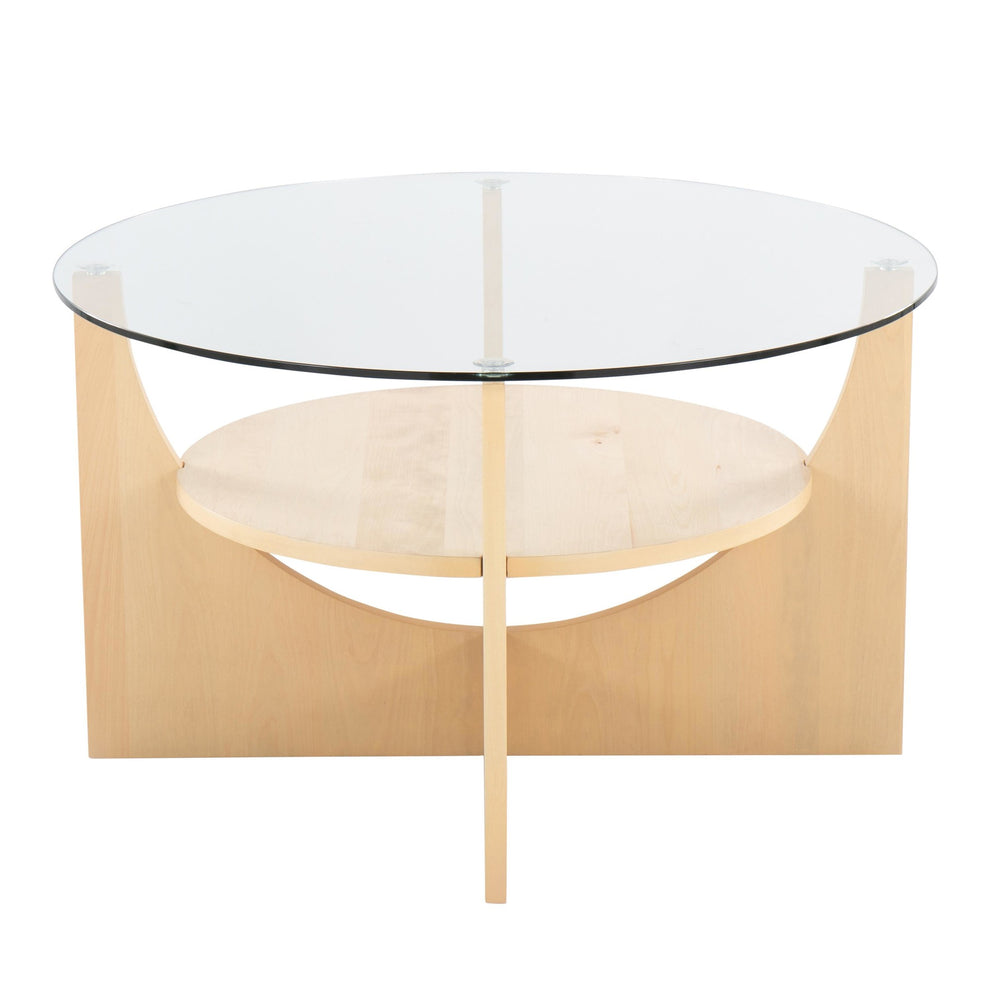 U-Shaped Contemporary Coffee Table in Black Wood and Clear Glass By LumiSource | Coffee Tables | Modishstore - 7