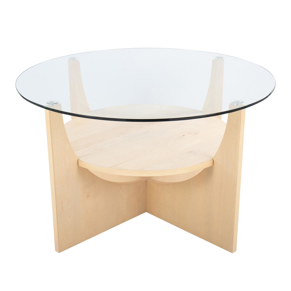 U-Shaped Contemporary Coffee Table in Black Wood and Clear Glass By LumiSource | Coffee Tables | Modishstore - 8