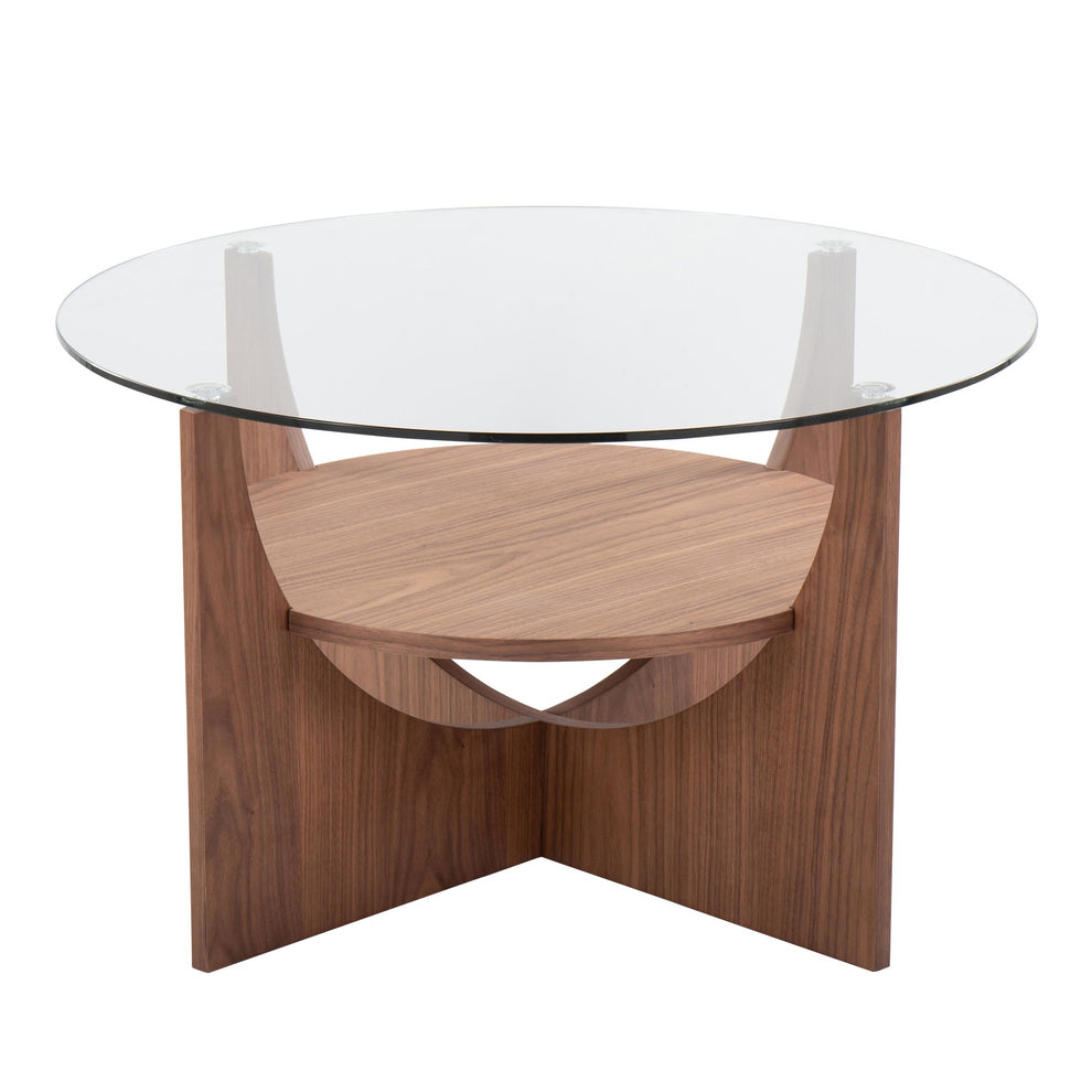 U-Shaped Contemporary Coffee Table in Black Wood and Clear Glass By LumiSource | Coffee Tables | Modishstore - 9
