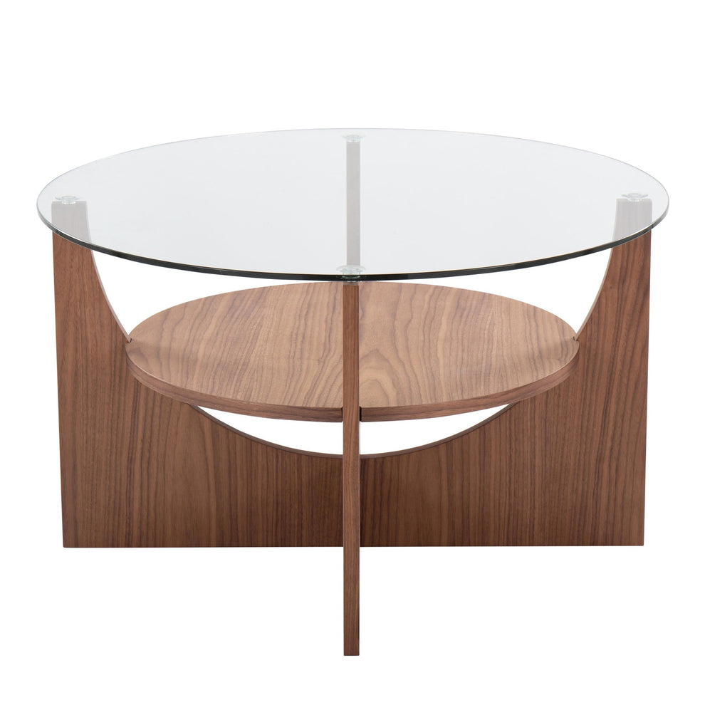 U-Shaped Contemporary Coffee Table in Black Wood and Clear Glass By LumiSource | Coffee Tables | Modishstore - 11