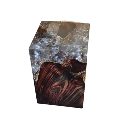 cracked resin and teak stool-3