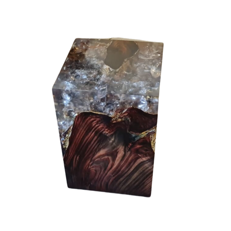 cracked resin and teak stool-3