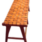 Leather Woven Bench  - Marlboro Leather & Teak Bench 4.4 feet-Multipurpose Entryway, Dining Room, End of the Bed | Benches | Modishstore-4