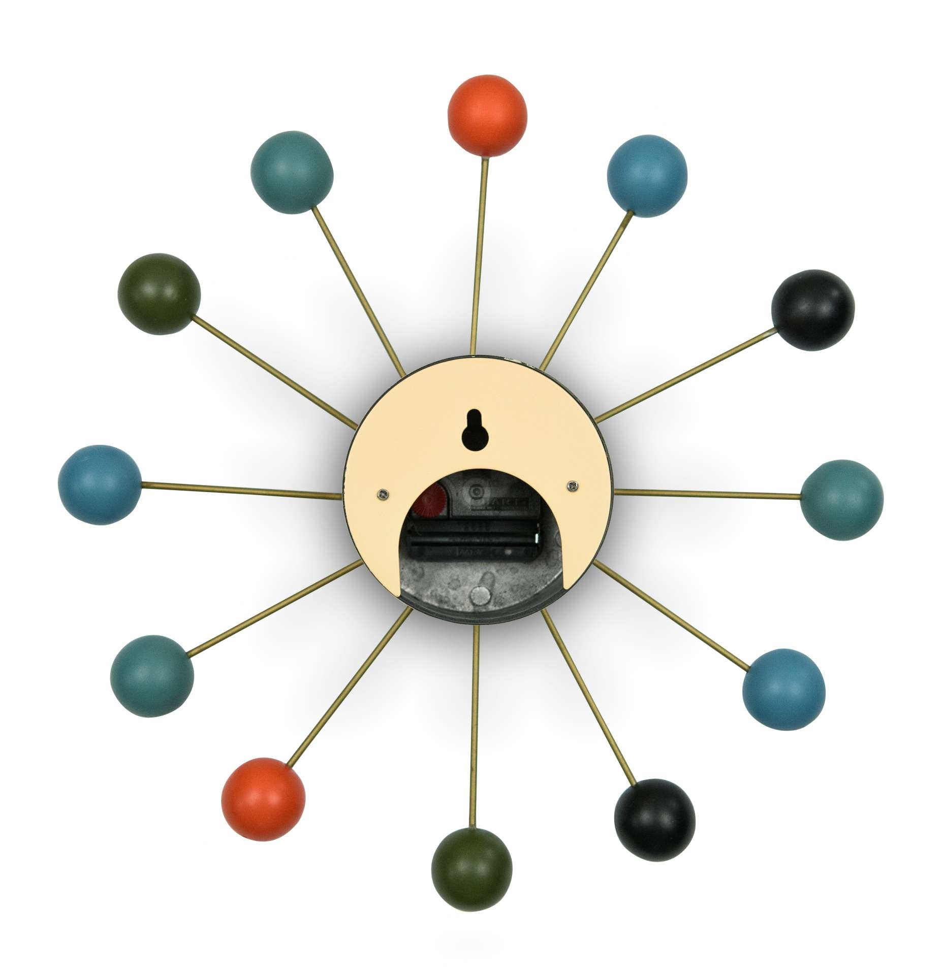 LeisureMod Concordia Modern Design Round Colorful Balls Silent Non-Ticking Wall Clock | Clocks | Modishstore - 2