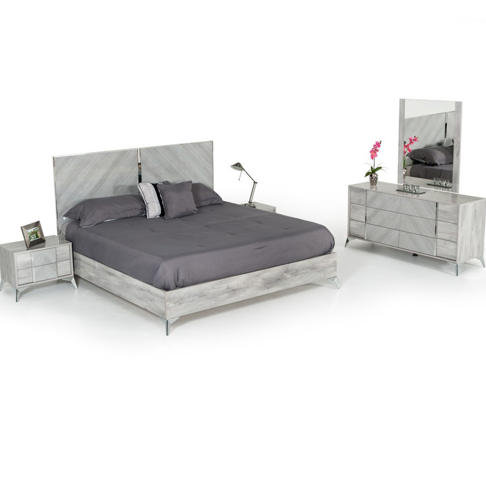 Vig Furniture Nova Domus Alexa Italian Modern Grey Nightstand | Modishstore | Nightstands-4