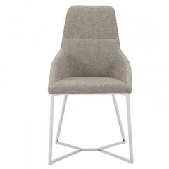 Vig Furniture Stark - Modern Light Grey Fabric Dining Chair (Set of 2)