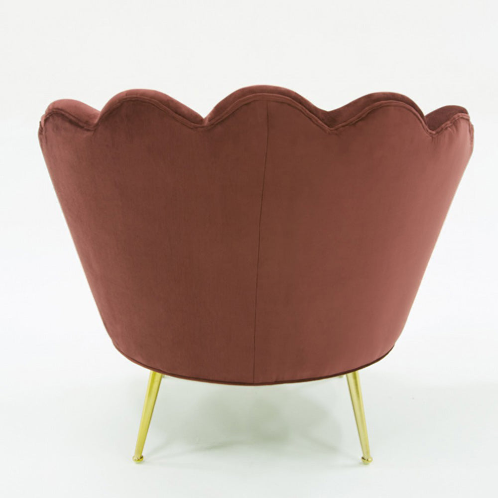 Vig Furniture Divani Casa Selva Modern Rust Velvet Accent Chair | Modishstore | Accent Chairs-2