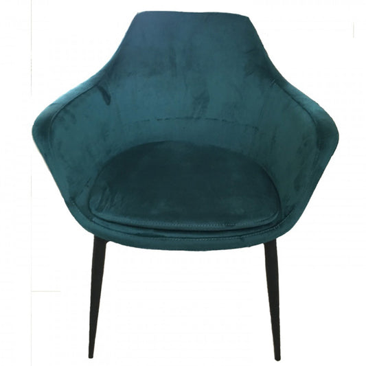 Vig Furniture Modrest Wilson Modern Teal Velvet & Black Dining Chair | Modishstore | Dining Chairs