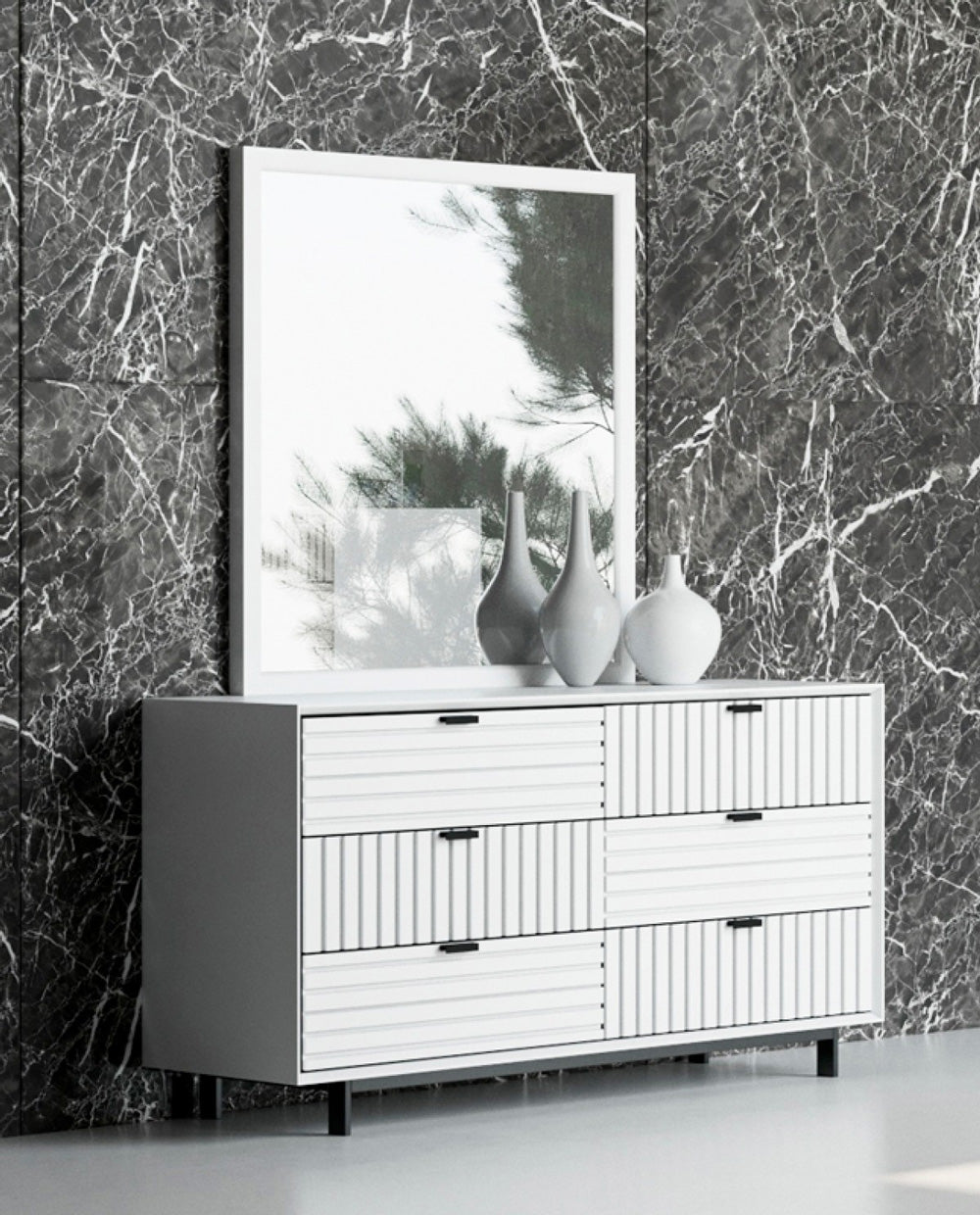 Vig Furniture Nova Domus Valencia Contemporary White Mirror | Modishstore | Mirrors