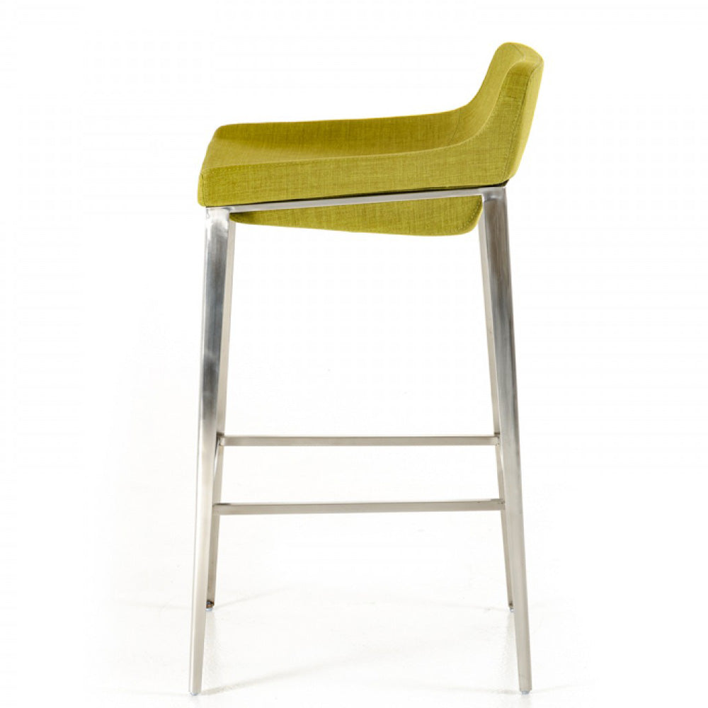 Vig Furniture Modrest Adhil Modern Green Fabric Bar Stool | Modishstore | Bar Stools-3