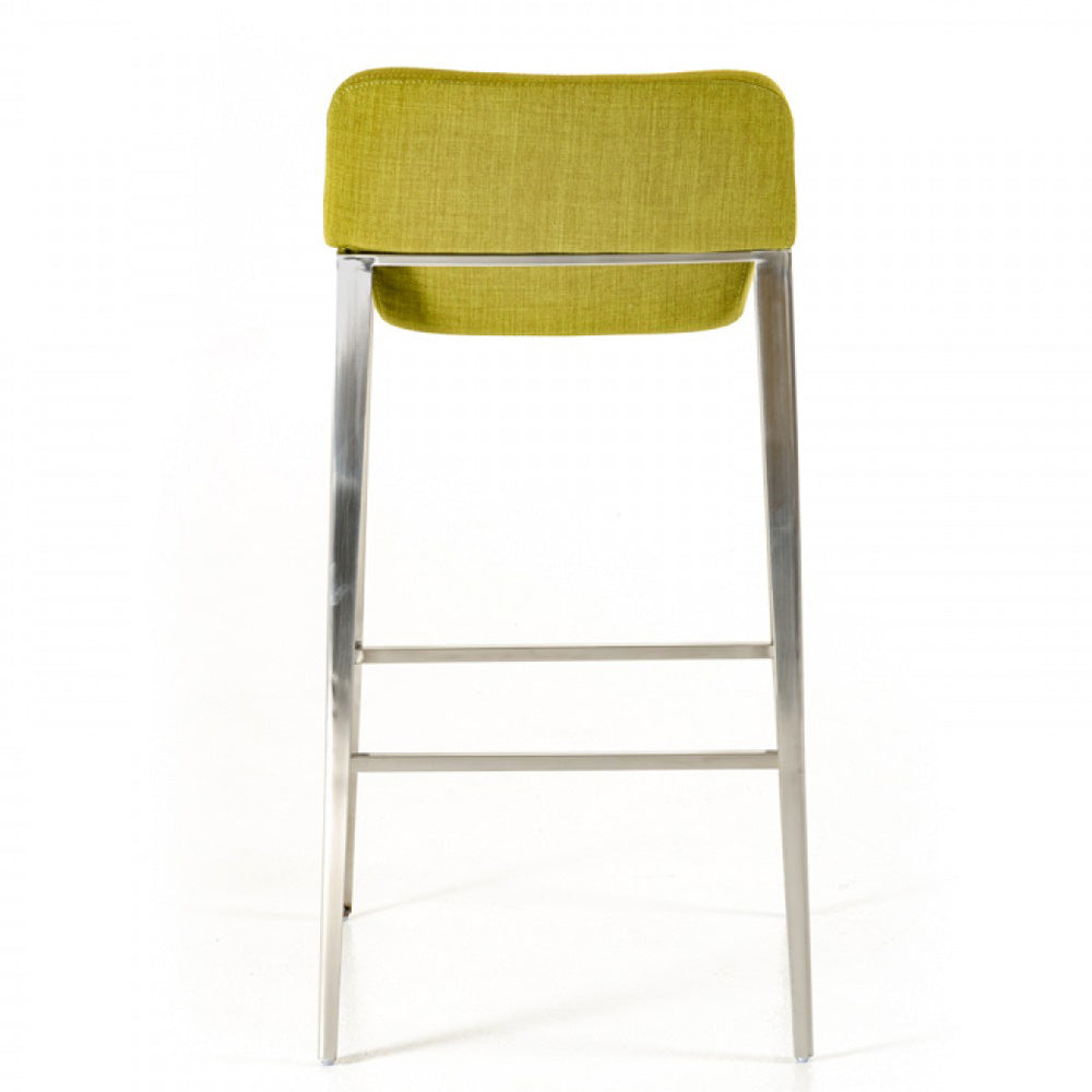 Vig Furniture Modrest Adhil Modern Green Fabric Bar Stool | Modishstore | Bar Stools-4