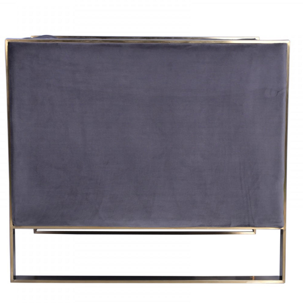 Vig Furniture Divani Casa Carlos Modern Grey Velvet & Gold Accent Chair | Modishstore | Accent Chairs-4
