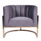 Vig Furniture Modrest Landau Modern Grey Velvet & Gold Accent Chair | Modishstore | Accent Chairs