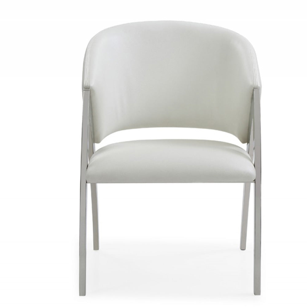 Vigfurniture Modrest Rabia Modern White Leatherette Accent Chair | Modishstore | Accent Chairs