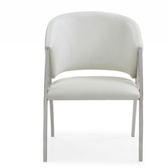 Vigfurniture Modrest Rabia Modern White Leatherette Accent Chair