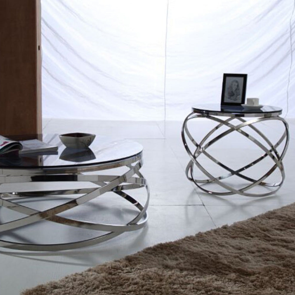 Vig Furniture Modrest Tulare Contemporary Smoked Glass End Table | Modishstore | End Tables