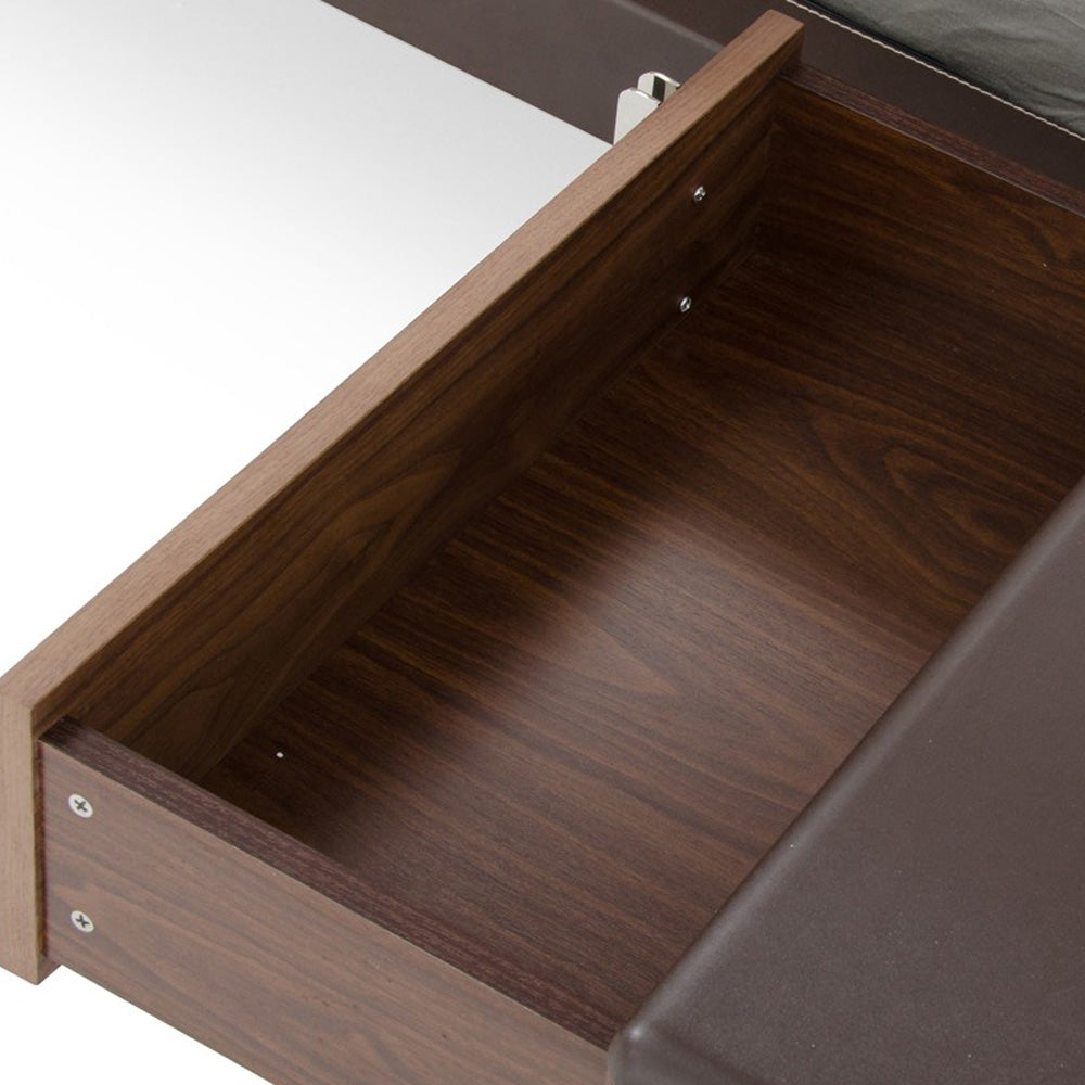 Vig Furniture Nova Domus Ria Contemporary Brown Eco-Leather & Walnut Nightstand | Modishstore | Nightstands-6