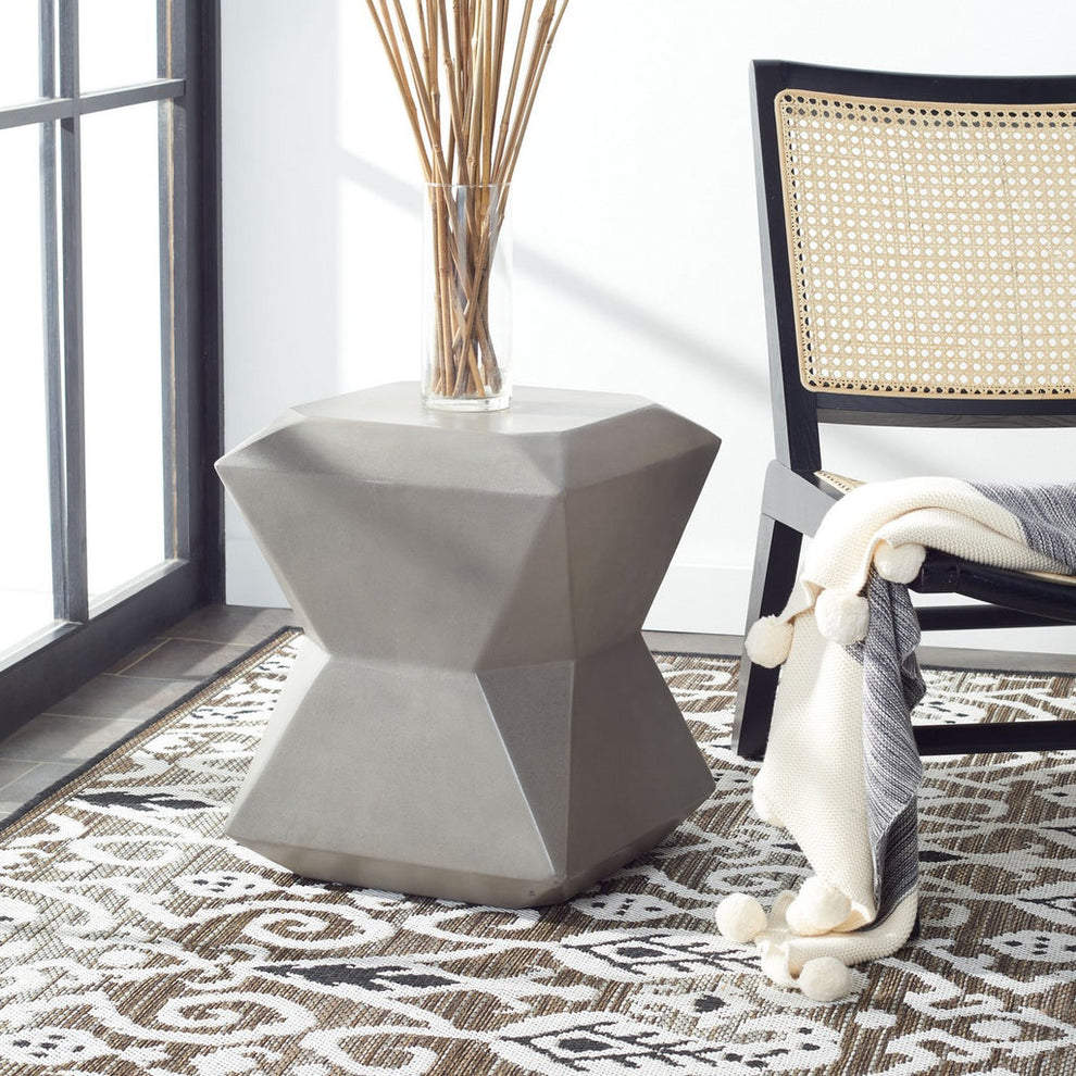 Safavieh Conan Concrete Accent Stool | Outdoor Stools & Benches |  Modishstore 