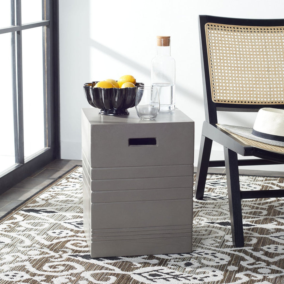 Safavieh Deidara Concrete Accent Stool | Outdoor Stools & Benches |  Modishstore 