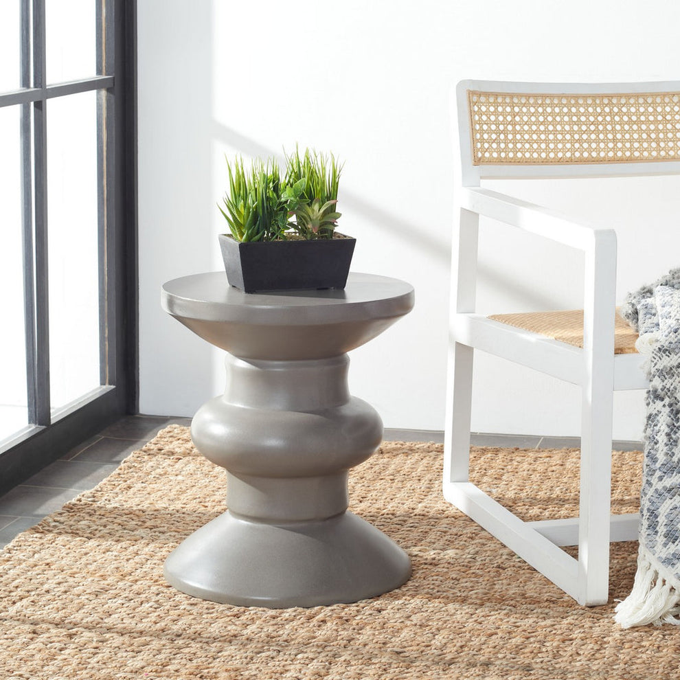 Safavieh Jiraiya Concrete Accent Stool | Outdoor Stools & Benches |  Modishstore 