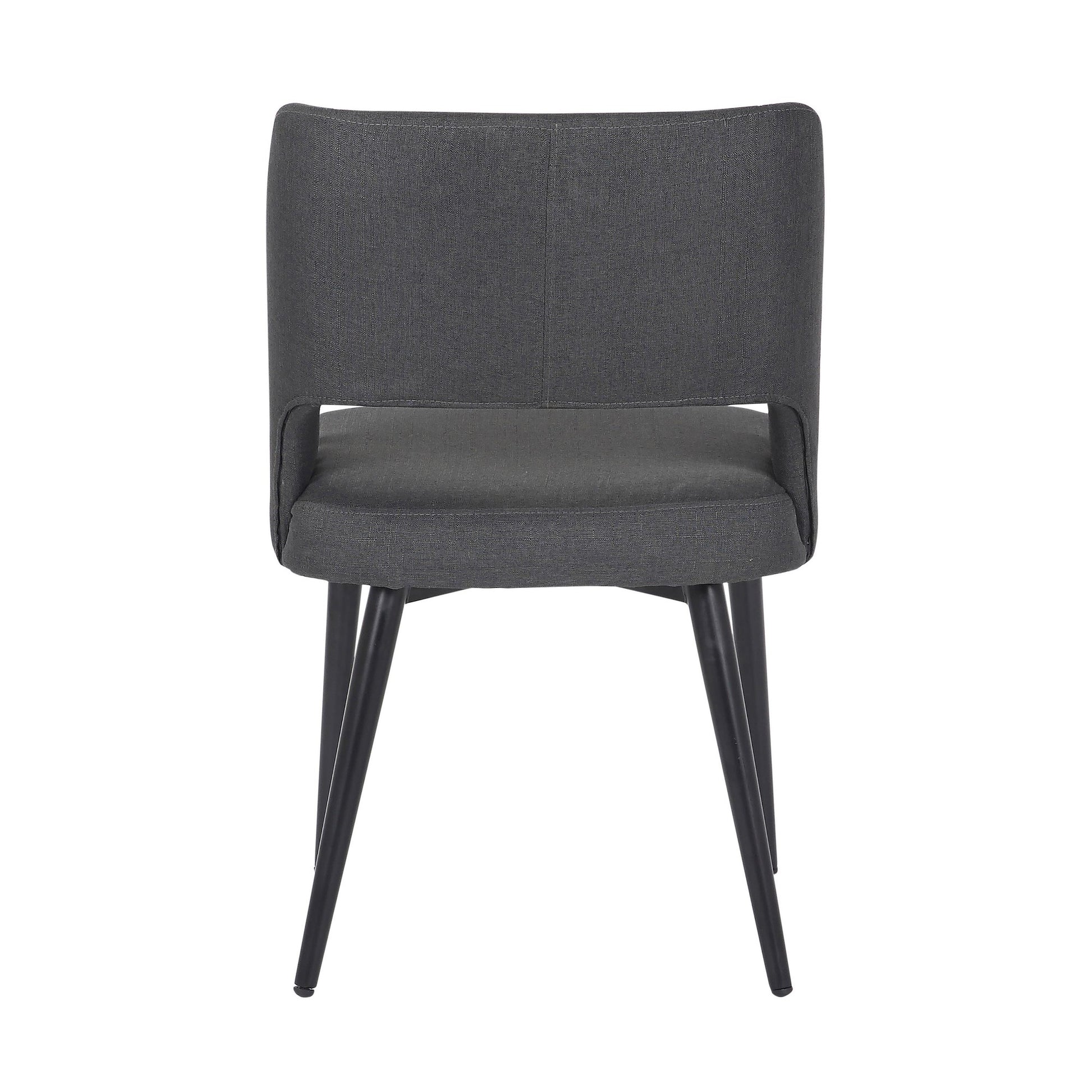 Valencia Mid-Century Modern Chair in Black Steel and Charcoal Fabric By LumiSource | Side Chairs | Modishstore - 7