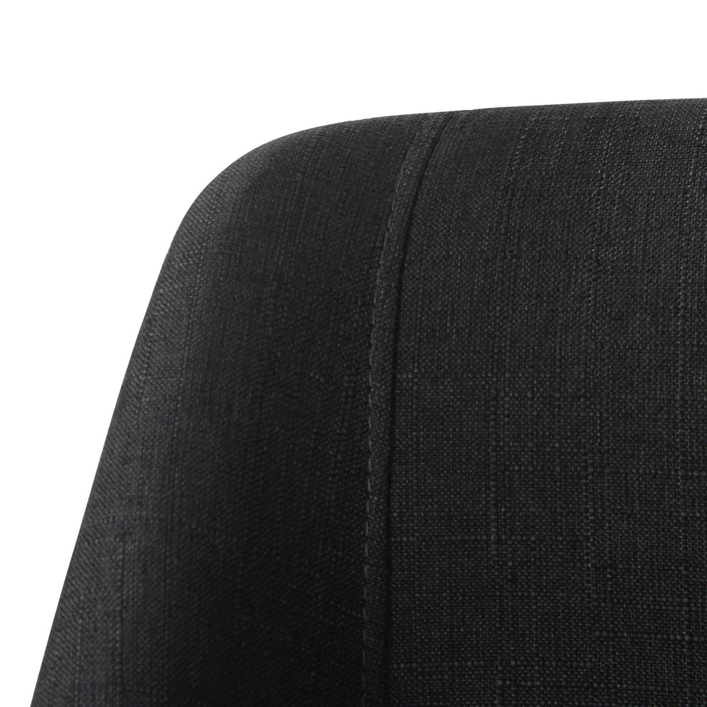 Valencia Mid-Century Modern Chair in Black Steel and Charcoal Fabric By LumiSource | Side Chairs | Modishstore - 3