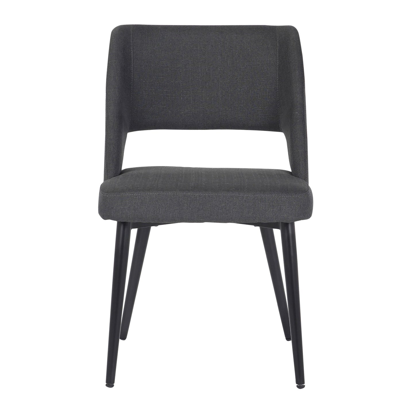 Valencia Mid-Century Modern Chair in Black Steel and Charcoal Fabric By LumiSource | Side Chairs | Modishstore - 8