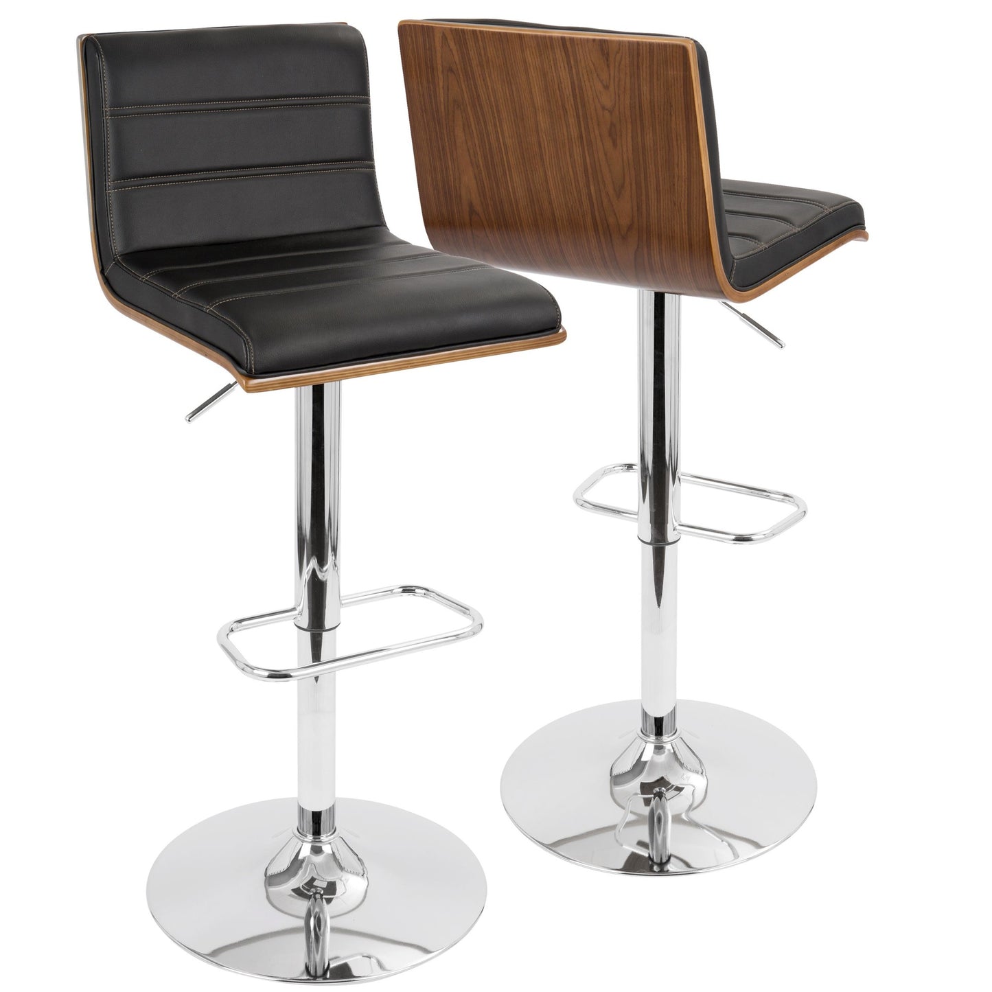 Valencia Adjustable Barstool - Set of 2 Black  By LumiSource | Bar Stools | Modishstore - 12