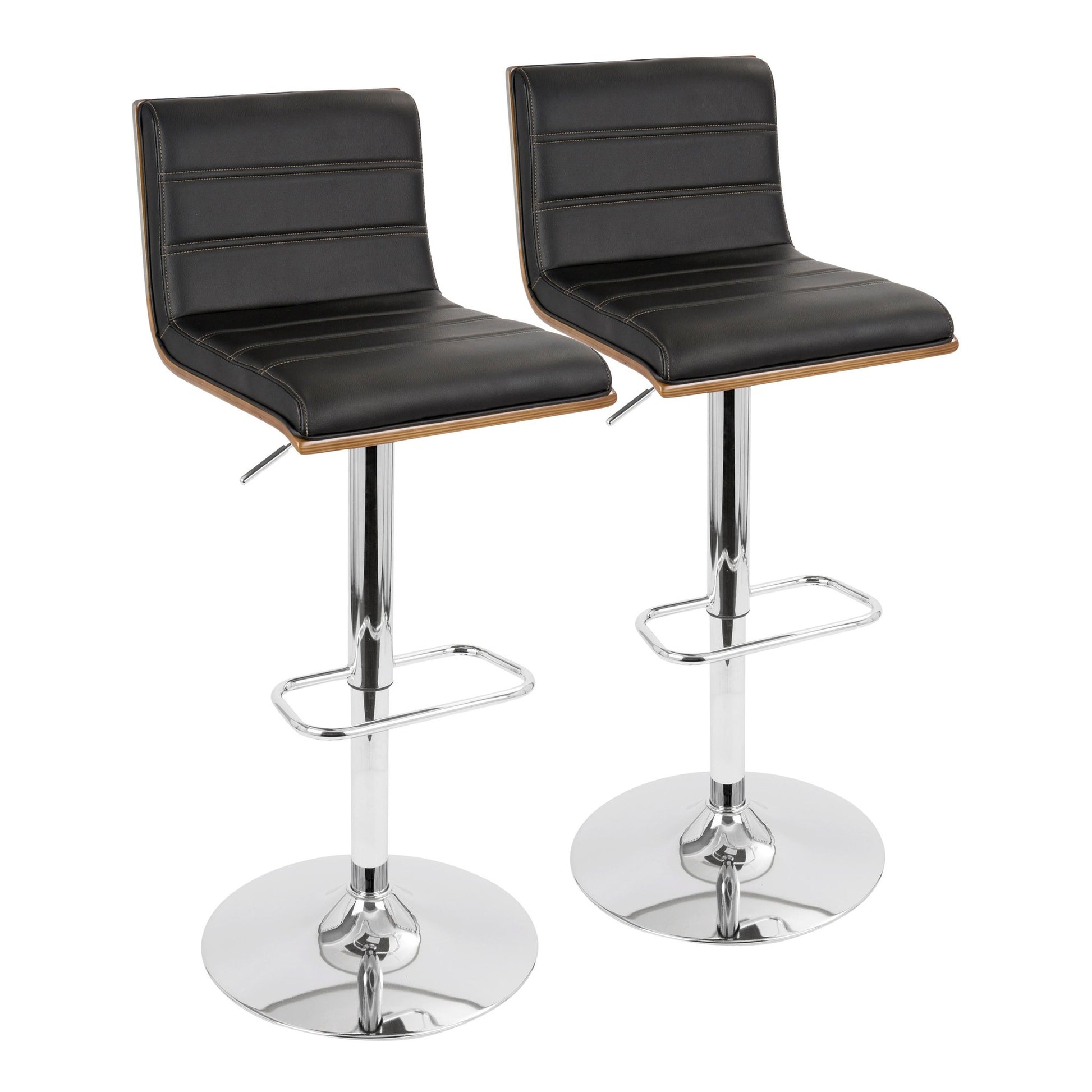 Valencia Adjustable Barstool - Set of 2 Black  By LumiSource | Bar Stools | Modishstore - 11