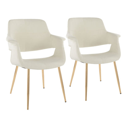 Vintage Flair Glam/Art Deco Chair in Gold Metal and Blue Velvet By LumiSource - Set of 2 | Dining Chairs | Modishstore - 11