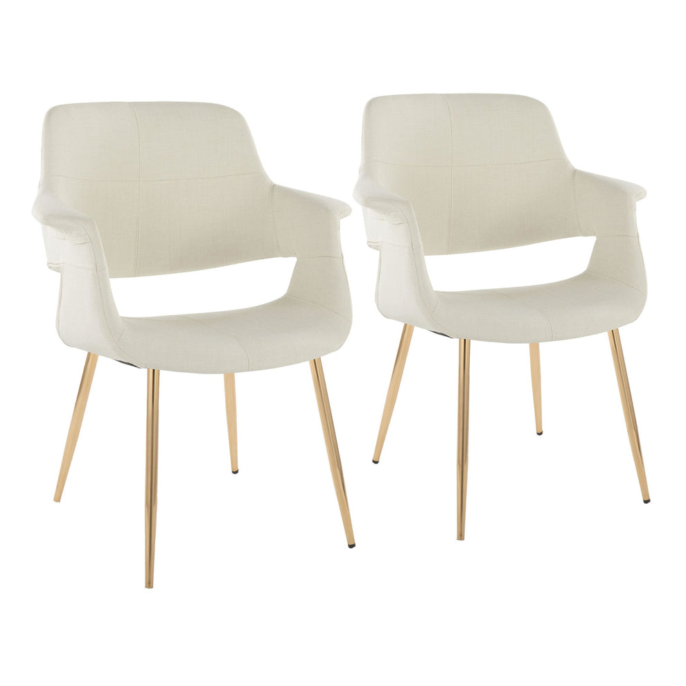 Vintage Flair Glam/Art Deco Chair in Gold Metal and Blue Velvet By LumiSource - Set of 2 | Dining Chairs | Modishstore - 11