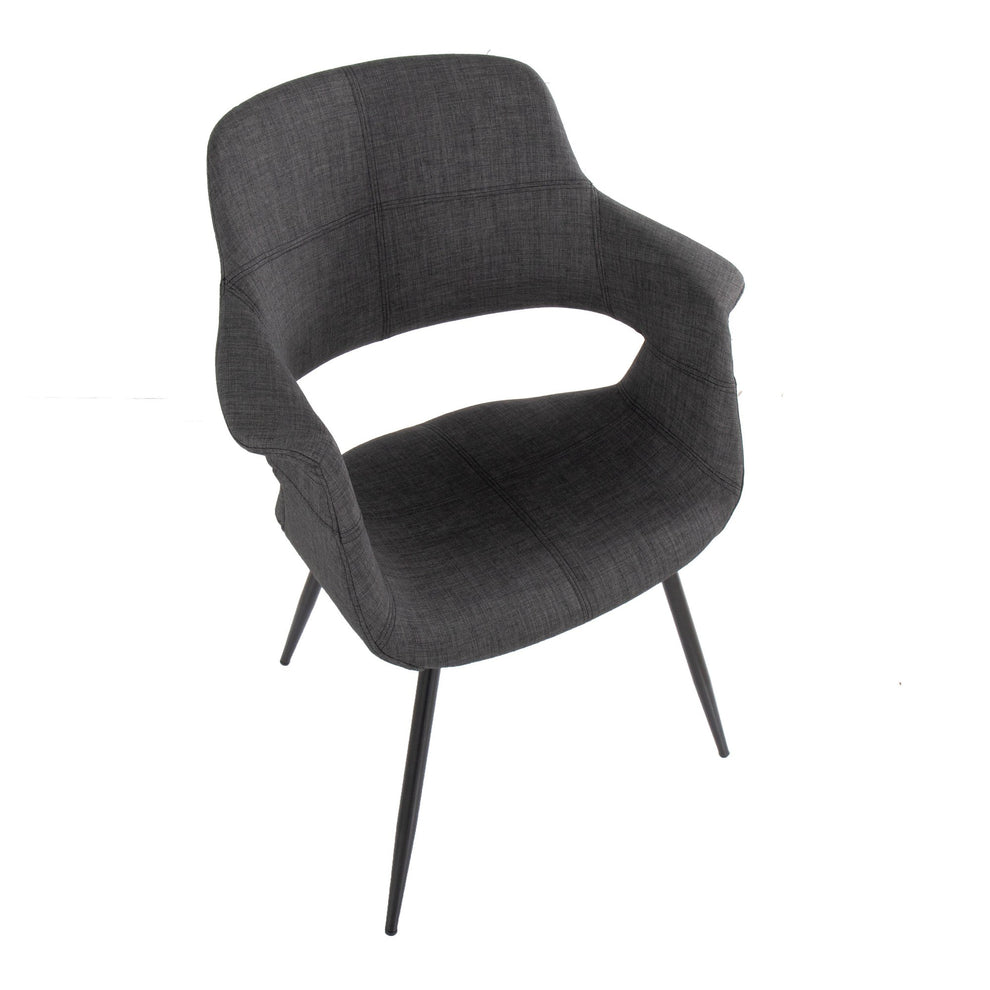Vintage Flair Glam/Art Deco Chair in Black Metal and Cream Fabric By LumiSource - Set of 2 | Dining Chairs | Modishstore - 10