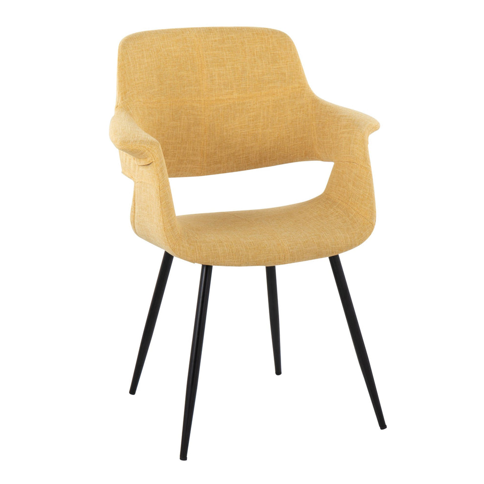 Vintage Flair Glam/Art Deco Chair in Black Metal and Cream Fabric By LumiSource - Set of 2 | Dining Chairs | Modishstore - 21