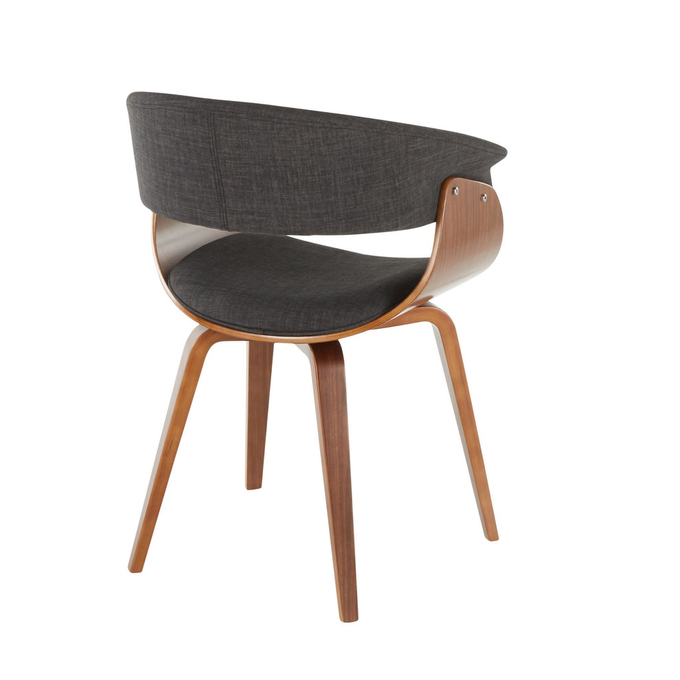 Vintage Mod Mid-Century Modern Dining/accent Chair in Walnut Wood and Blue Fabric By LumiSource - Set of 2 | Dining Chairs | Modishstore - 18