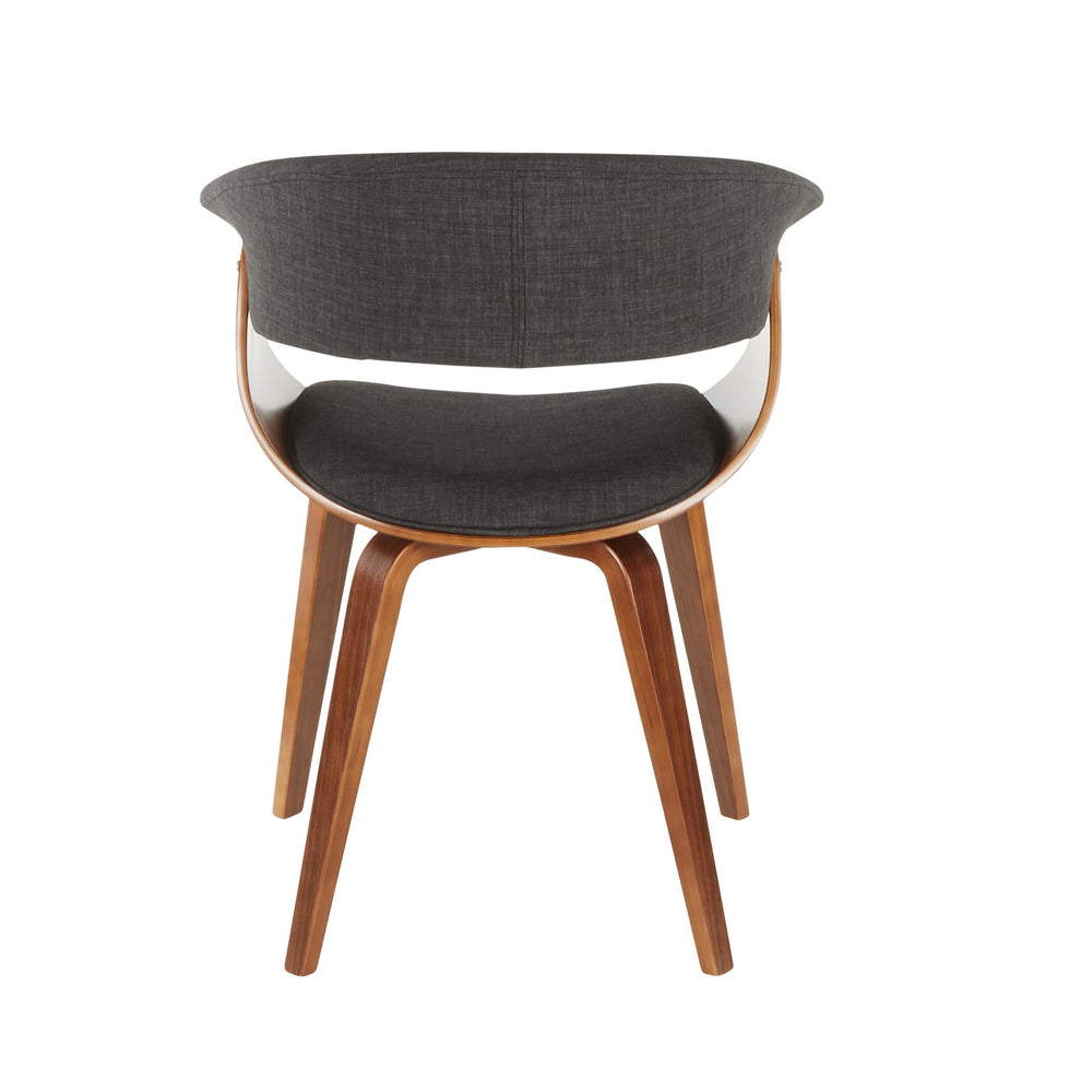 Vintage Mod Mid-Century Modern Dining/accent Chair in Walnut Wood and Blue Fabric By LumiSource - Set of 2 | Dining Chairs | Modishstore - 19