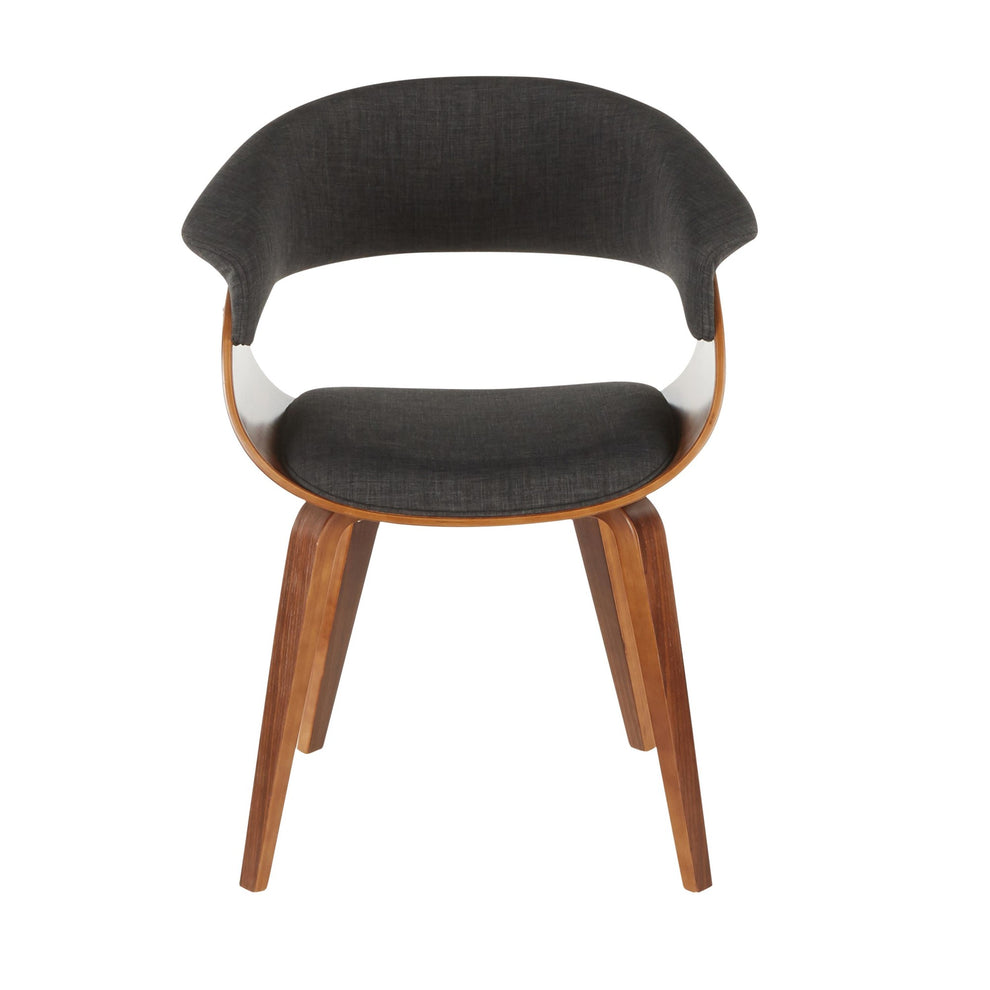 Vintage Mod Mid-Century Modern Dining/accent Chair in Walnut Wood and Blue Fabric By LumiSource - Set of 2 | Dining Chairs | Modishstore - 13