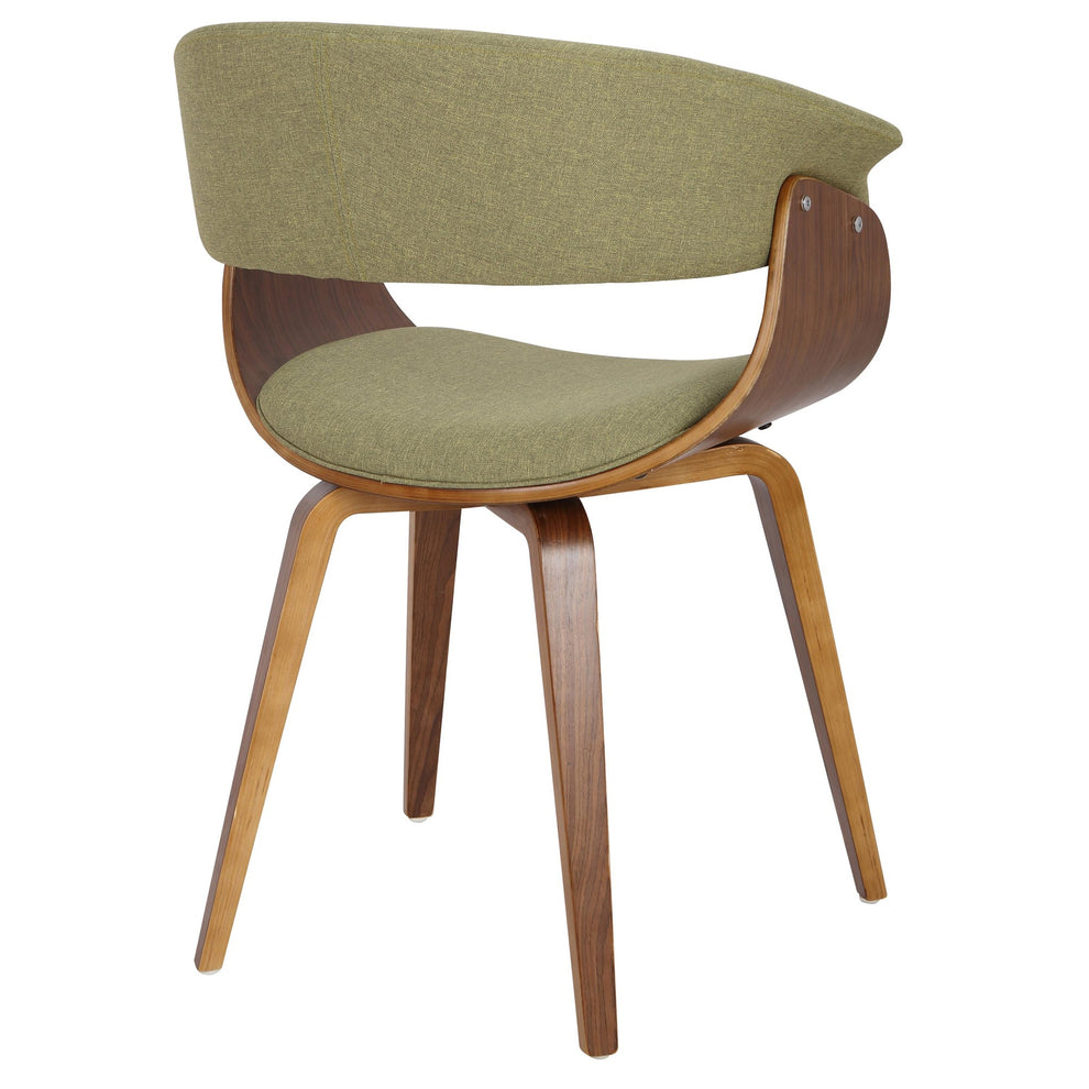 Vintage Mod Mid-Century Modern Dining/accent Chair in Walnut Wood and Blue Fabric By LumiSource - Set of 2 | Dining Chairs | Modishstore - 29