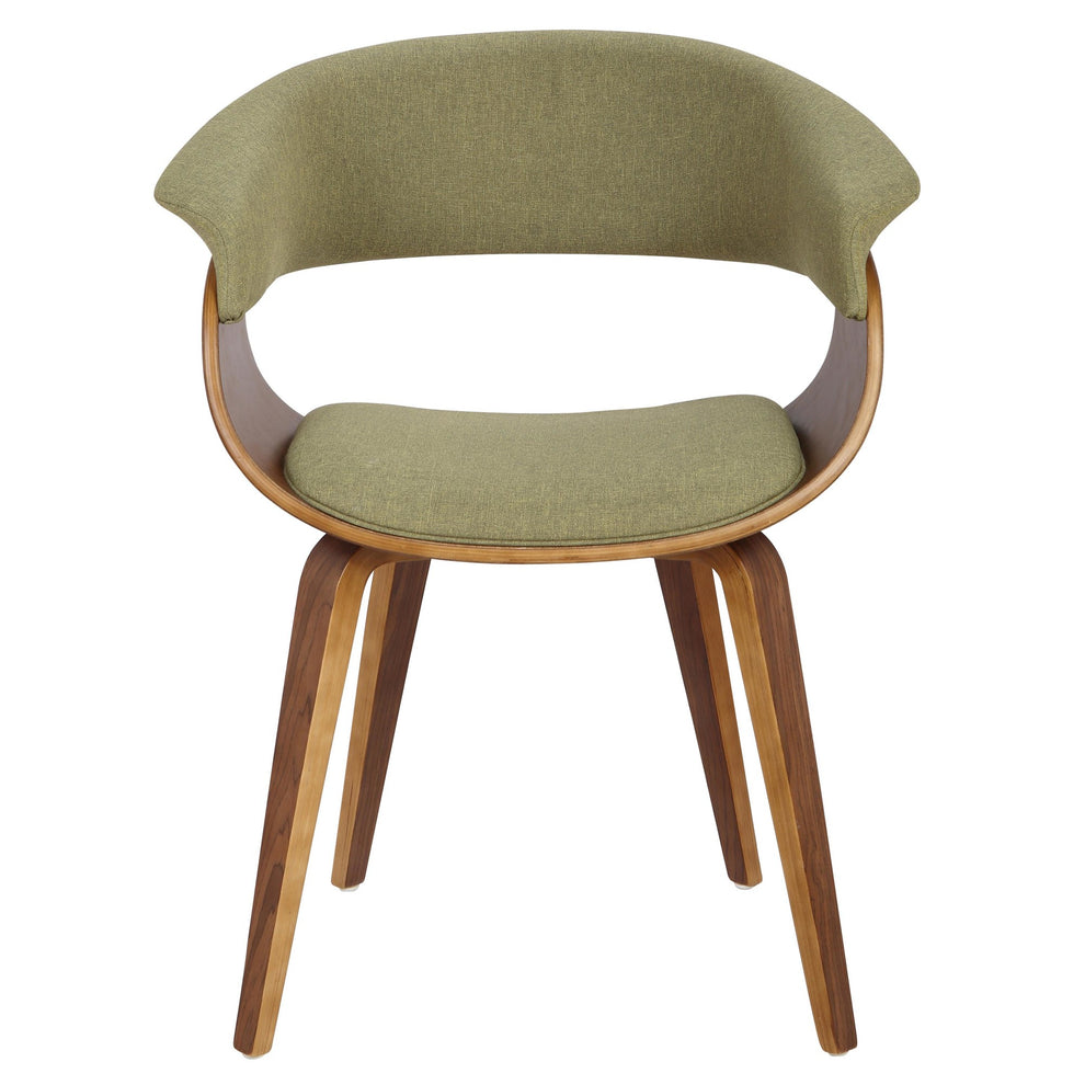 Vintage Mod Mid-Century Modern Dining/accent Chair in Walnut Wood and Blue Fabric By LumiSource - Set of 2 | Dining Chairs | Modishstore - 21