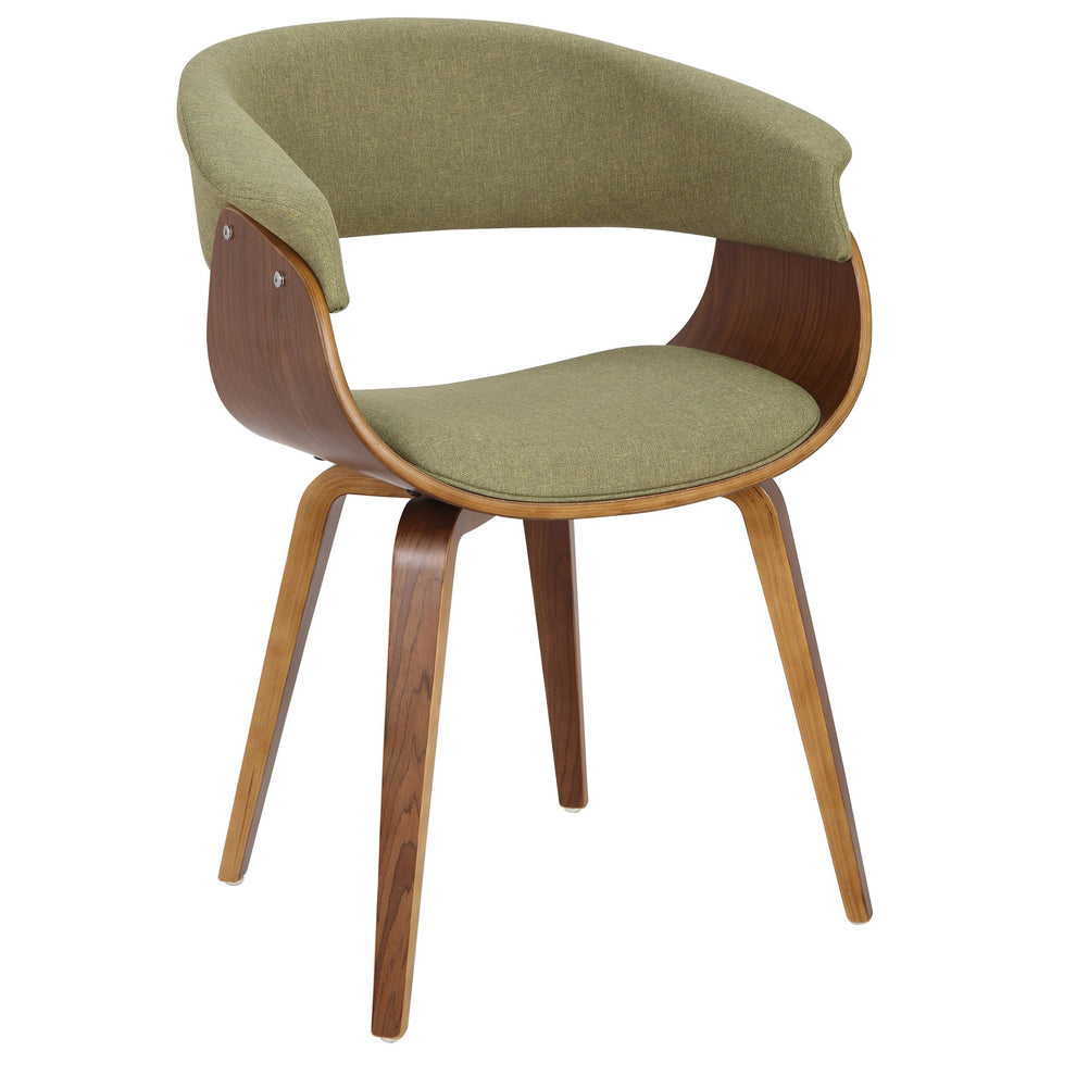 Vintage Mod Mid-Century Modern Dining/accent Chair in Walnut Wood and Blue Fabric By LumiSource - Set of 2 | Dining Chairs | Modishstore - 27