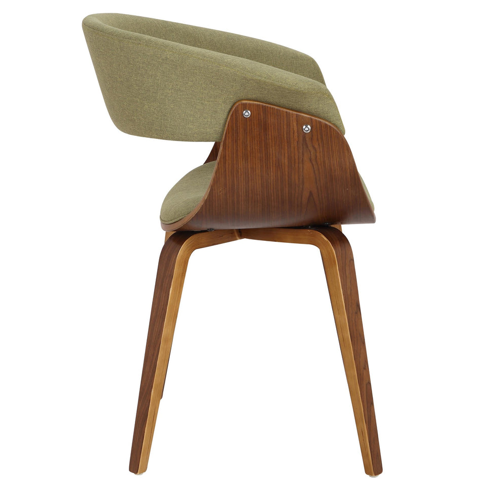 Vintage Mod Mid-Century Modern Dining/accent Chair in Walnut Wood and Blue Fabric By LumiSource - Set of 2 | Dining Chairs | Modishstore - 28