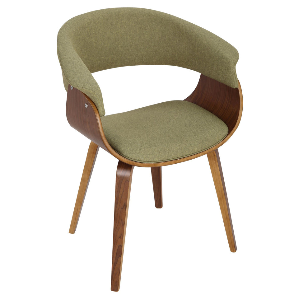 Vintage Mod Mid-Century Modern Dining/accent Chair in Walnut Wood and Blue Fabric By LumiSource - Set of 2 | Dining Chairs | Modishstore - 22