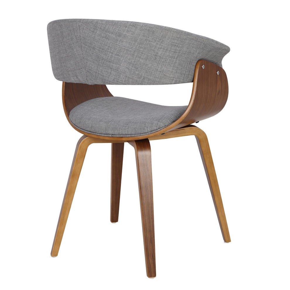 Vintage Mod Mid-Century Modern Dining/accent Chair in Walnut Wood and Blue Fabric By LumiSource - Set of 2 | Dining Chairs | Modishstore - 37