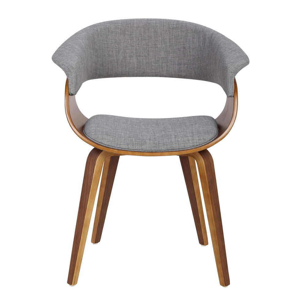 Vintage Mod Mid-Century Modern Dining/accent Chair in Walnut Wood and Blue Fabric By LumiSource - Set of 2 | Dining Chairs | Modishstore - 32