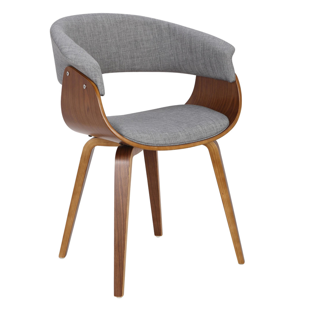 Vintage Mod Mid-Century Modern Dining/accent Chair in Walnut Wood and Blue Fabric By LumiSource - Set of 2 | Dining Chairs | Modishstore - 35