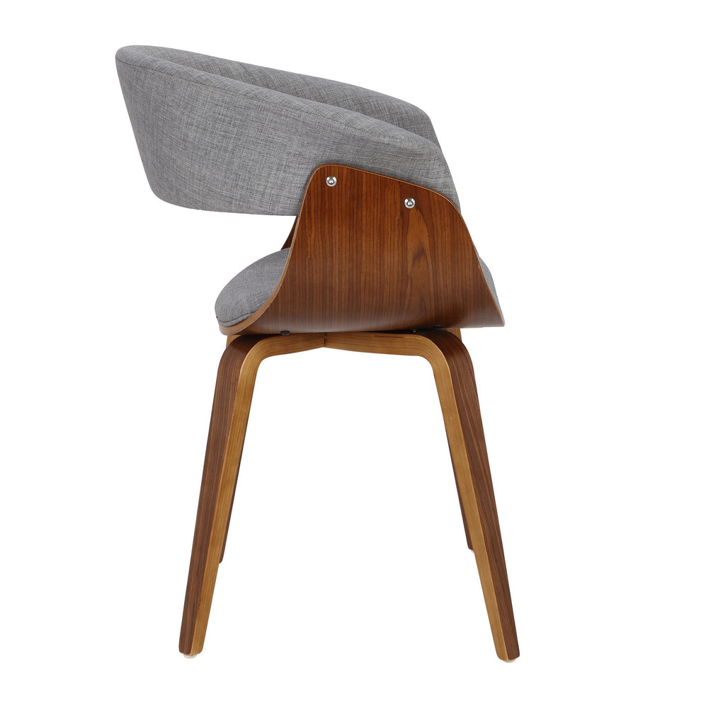 Vintage Mod Mid-Century Modern Dining/accent Chair in Walnut Wood and Blue Fabric By LumiSource - Set of 2 | Dining Chairs | Modishstore - 36