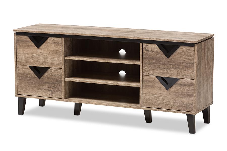 baxton studio beacon modern and contemporary light brown wood 55 inch tv stand | Modish Furniture Store-2