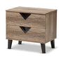 baxton studio swanson modern and contemporary light brown wood 2 drawer nightstand | Modish Furniture Store-2