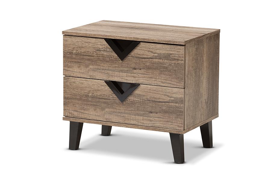 baxton studio swanson modern and contemporary light brown wood 2 drawer nightstand | Modish Furniture Store-2