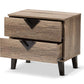 baxton studio swanson modern and contemporary light brown wood 2 drawer nightstand | Modish Furniture Store-3