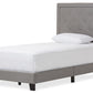baxton studio paris modern and contemporary beige linen upholstered twin size tufting bed | Modish Furniture Store-5